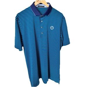 Greyson Golf Performance Polo Shirt Mens Sz XL Blue Striped Preppy Elite
